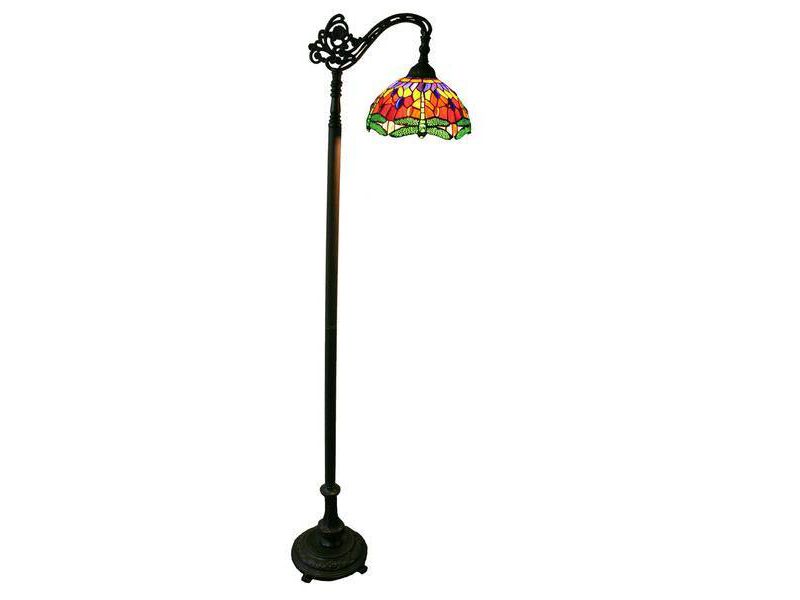 10" x 10" x 64" Dragonfly Reading Floor Lamp Red - Warehouse of Tiffany