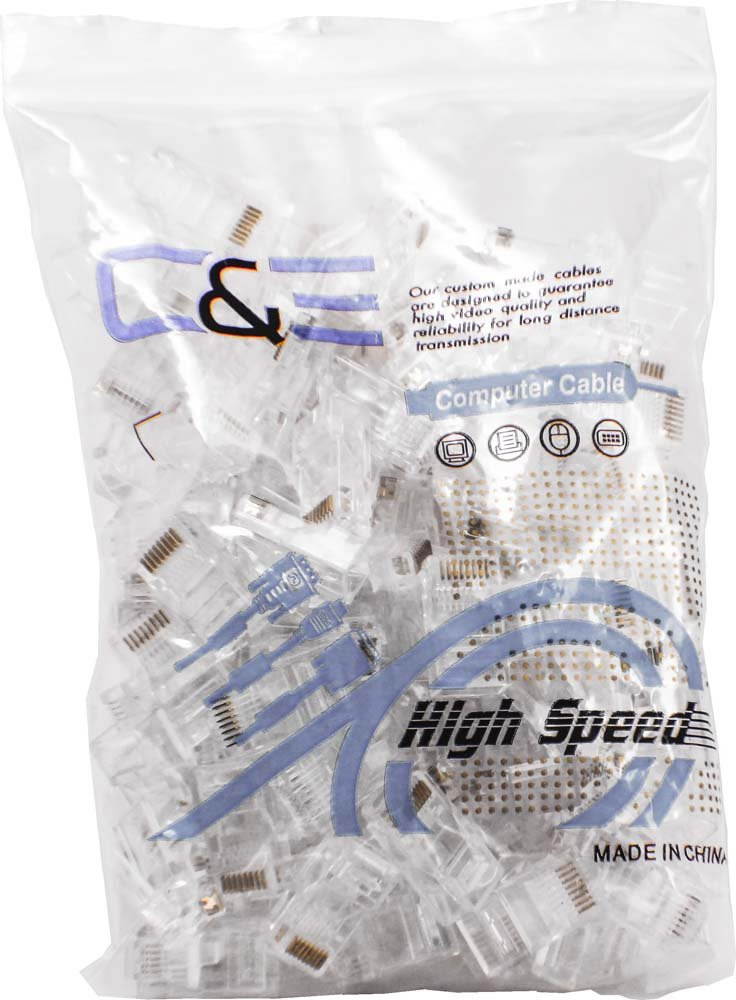 C&E CNE453670 100 Pieces Cat6, Cat5E Crimp Connectors, 3 Bags