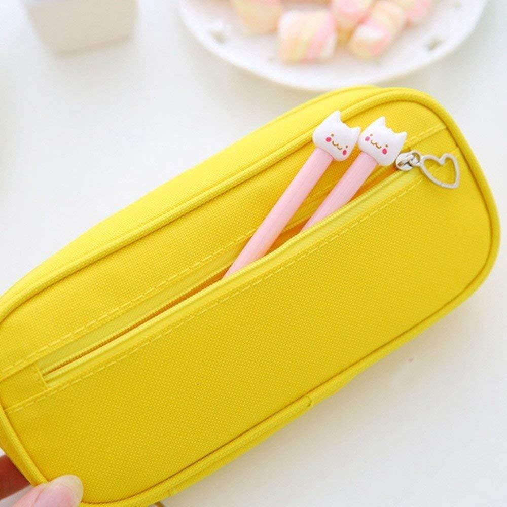 Funny liveContracted Candy Color Large Capacity Multifunction Pencil Case (yellow)