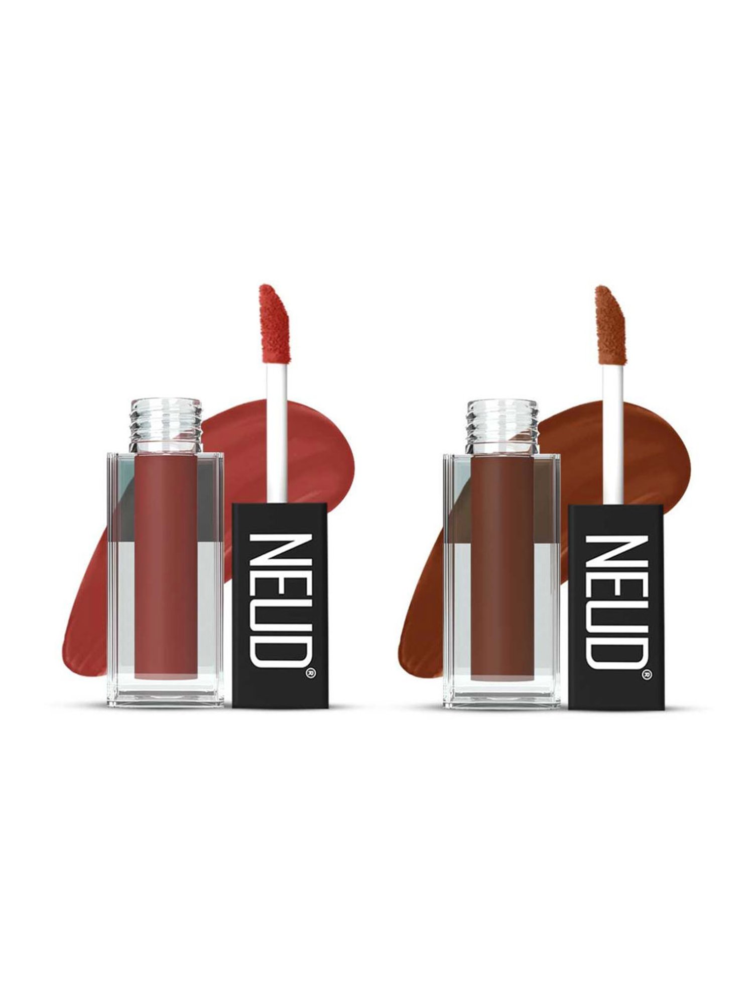 Neud Matte Liquid Lipstick Combo Jolly Coral & Oh My Coco with Two Lip Gloss Free