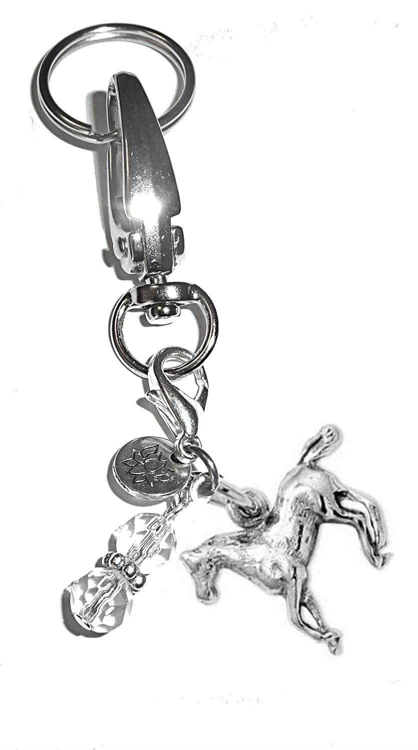 Message Charm Key Chain Ring, Women's Purse or Necklace Charm, Comes in a Gift Box! (Horse)