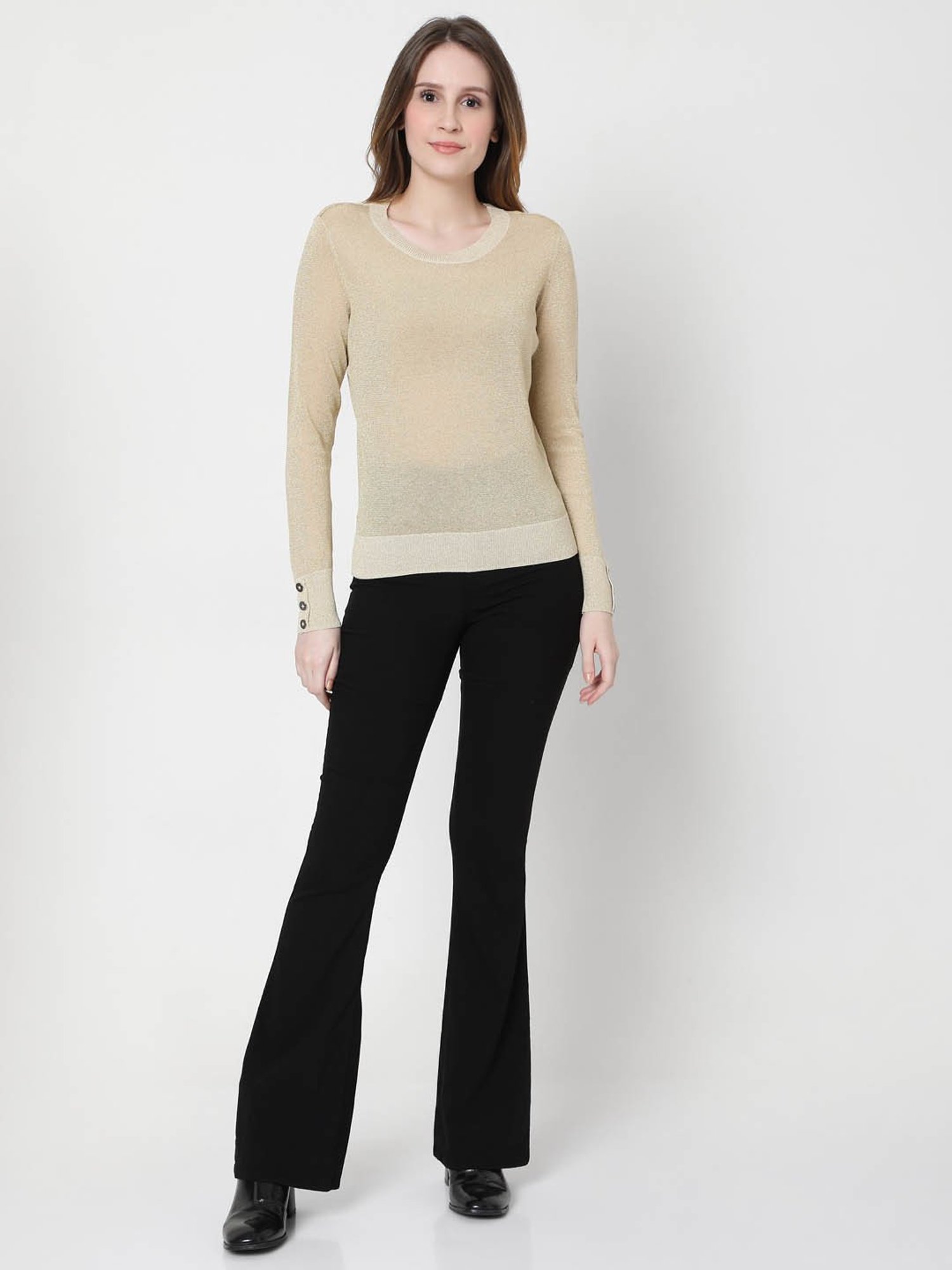 Vero Moda Beige Textured Sweater