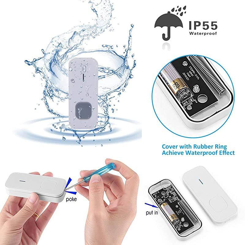 Caregiver Pager System Call Button Personal Alert Pager for Home Elderly Attendant Patient Nurses Seniors and Disabilities 1 Receiver 3 Waterproof Transmitters
