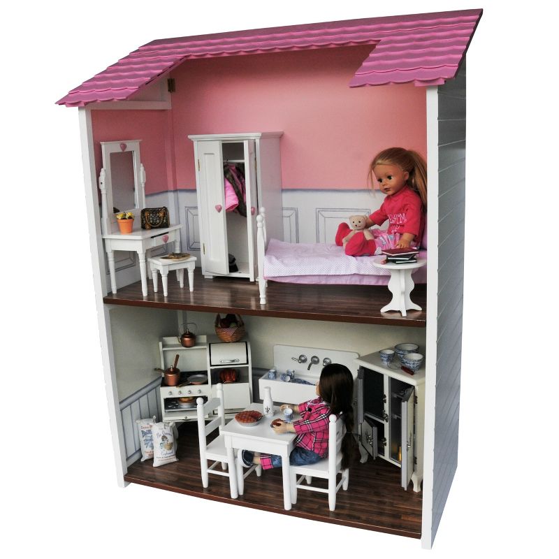 The Queen's Treasures Fold & Store 2-Story Doll Townhouse For 18" Dolls