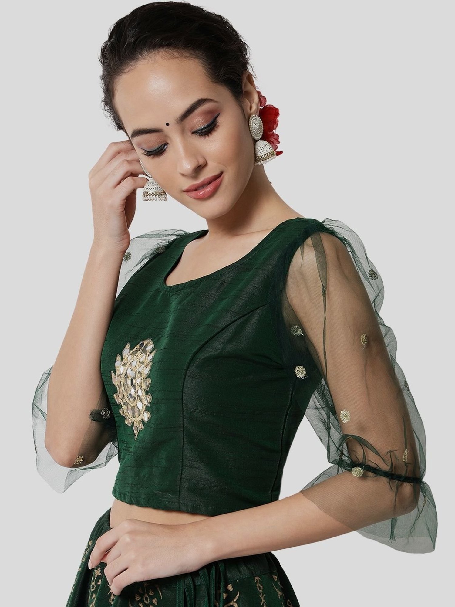 studiorasa Green Embroidered Choli