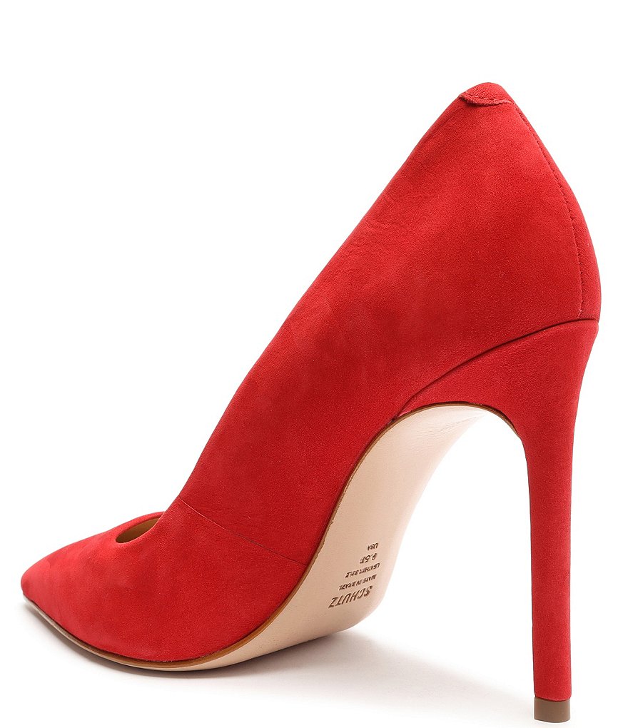 Schutz Lou Suede Pointed Toe Pumps