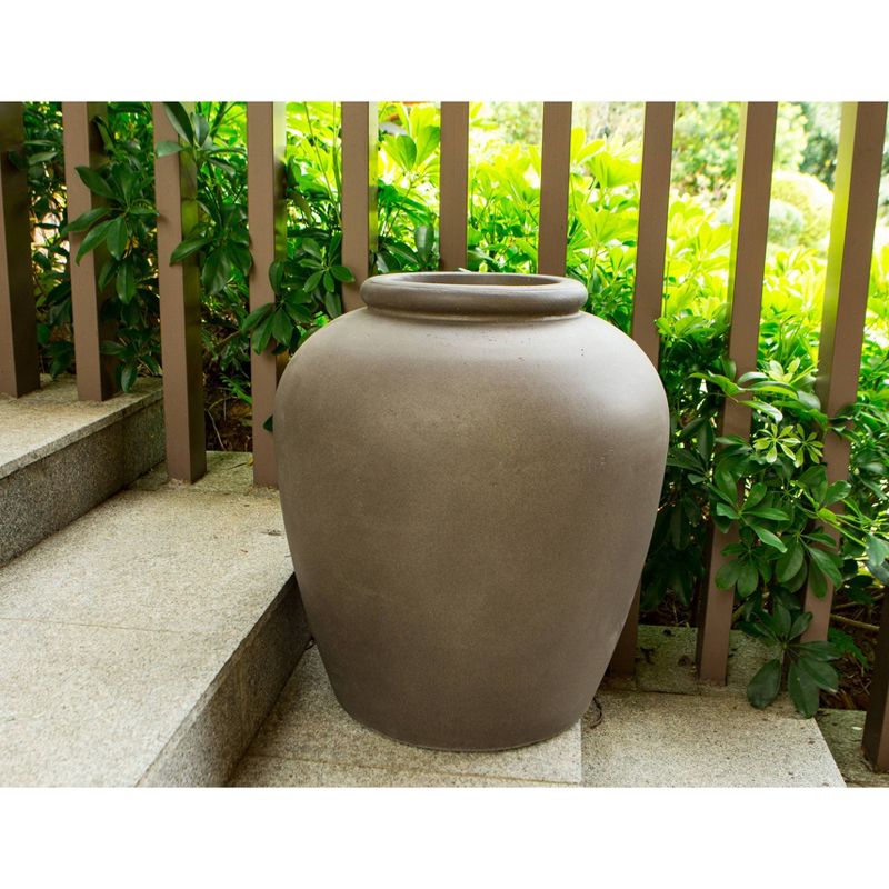 18.9" Kante Lightweight Outdoor Concrete Urn Planter Light Chocolate Brown - Rosemead Home & Garden, Inc.