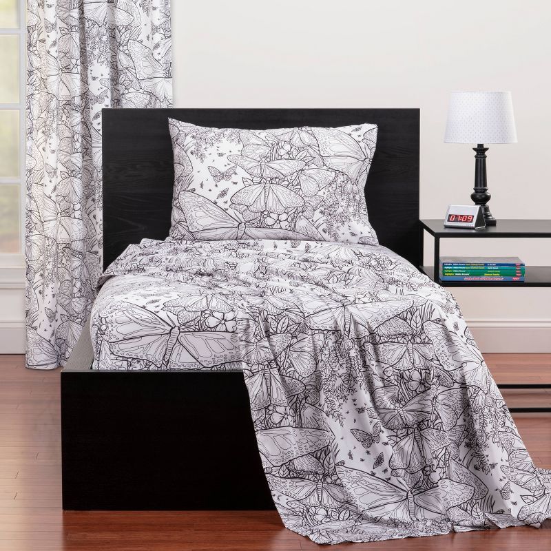 Beautiful Butterflies Hidden Pictures Rod Pocket Curtain Panel - Highlights