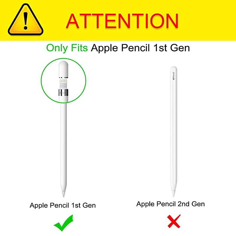 3 Pieces Bundle Compatible with Apple Pencil Cap Holder, Nib Cover, Adapter Tether for Apple Pencil 1st Generation, iPad 10.2, iPad 9.7, iPad Air 3rd Gen/iPad Pro 10.5 Pencil, Black