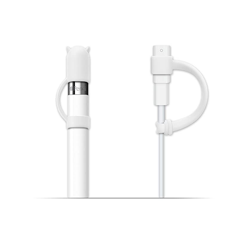 3-Pack]  for Apple Pencil Cap/Apple Pencil Horn Cap Holder/Cable Adapter Tether for iPad Pro Pencil (Ivory White)