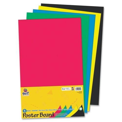 UCreate Poster Board Package - Craft - 14" x 22" - 5 / Pack - Assorted