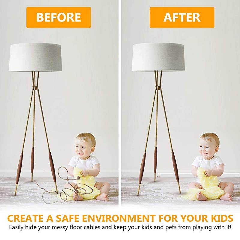 Cable Concealer 157in Cord Cover PVC Wire Molding Paintable Wire Channel to Hide a Single Power Cord Speaker Wire or TV Cables in Home or Office 10X L157in W059in H04in