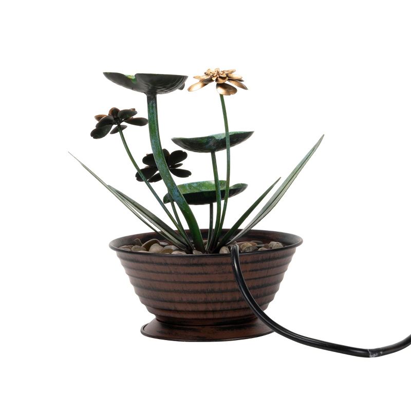 Lily Pad Indoor Water Fountain With Pump - Foreside Home & Garden