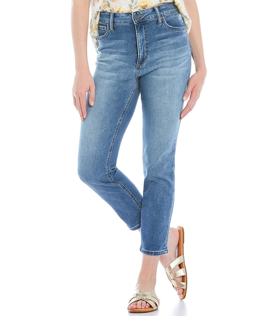 KUT from the Kloth Noemi High Rise Fab Ab Fit Technique Straight Leg Crop Ankle Jeans