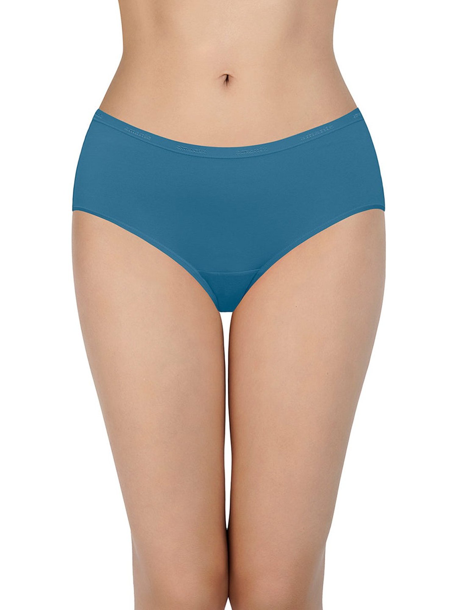 Amante White & Blue Cotton Printed Hipster Panties - Pack Of 5