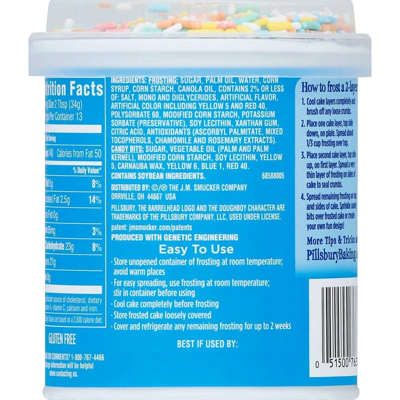 Pillsbury Funfetti Vanilla Flavored Frosting - 15.6oz
