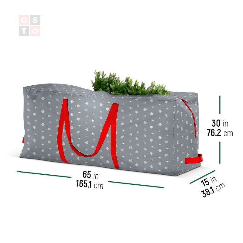 OSTO Artificial Christmas Tree Storage Bag for Disassembled Trees Up to 9 ft.; Has Shoulder Straps, 2-Way Zipper, and Card Slot, Waterproof Polyester