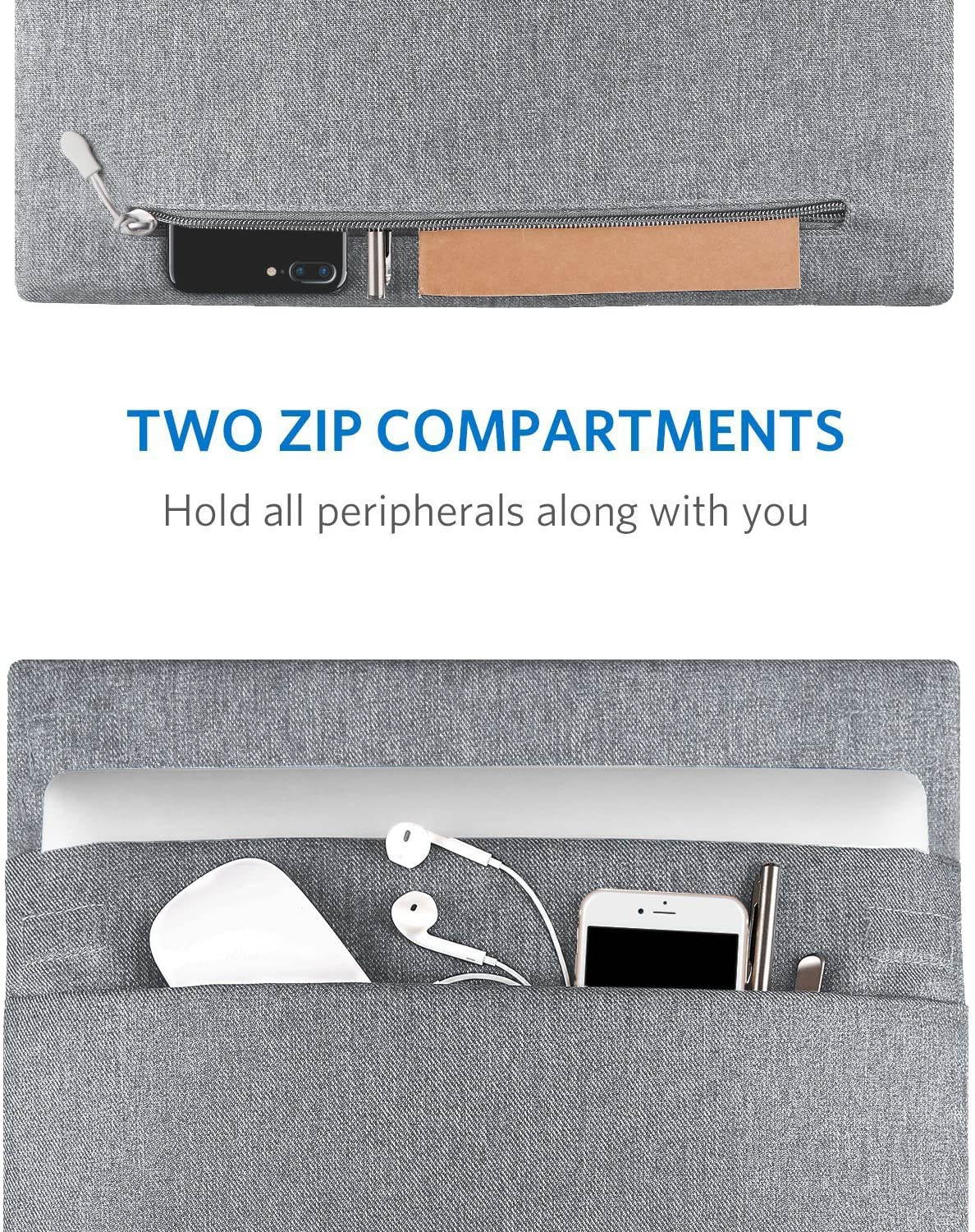 Inateck Laptop Sleeve Tablet Case for 13" MacBook Air 2018/2019/2020, MacBook Pro 2016/2017/2018/2019/2020, Surface Pro X/7/6/5/4/3, 12.9" iPad Pro