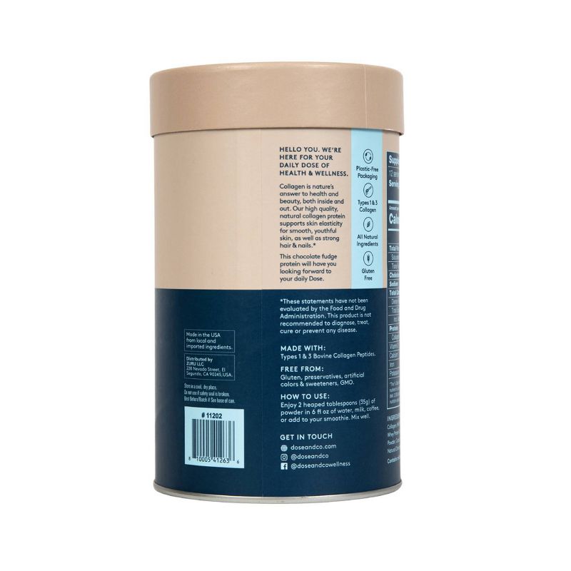 DOSE&CO Collagen Protein Powder - Chocolate - 14.8oz
