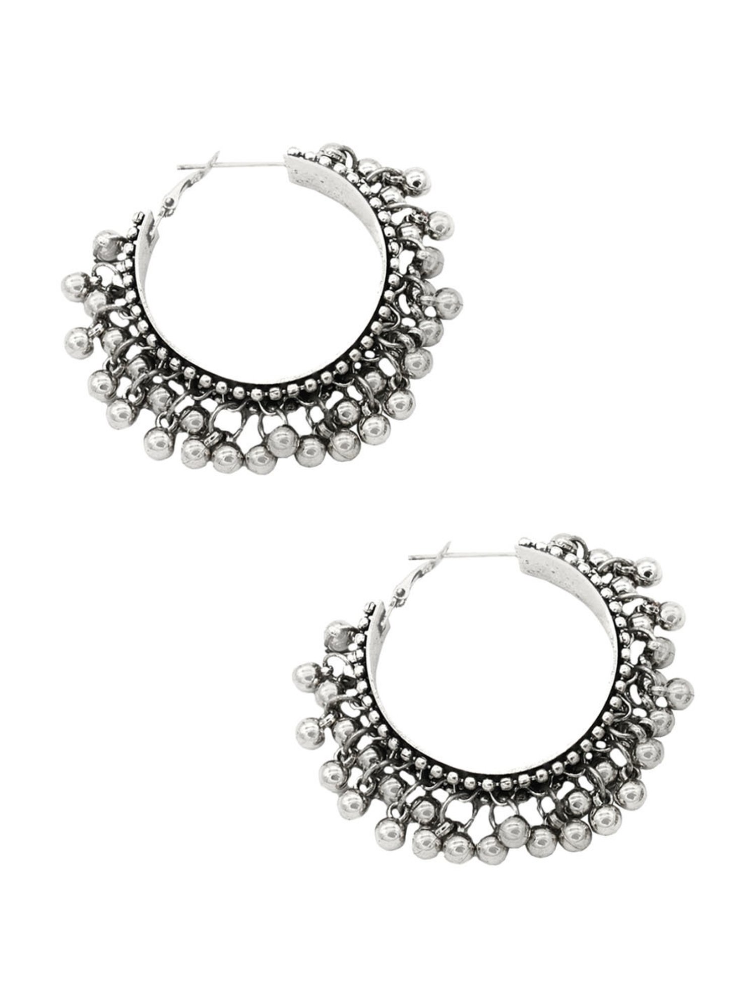 Teejh Gungroo Silver Bali Earrings
