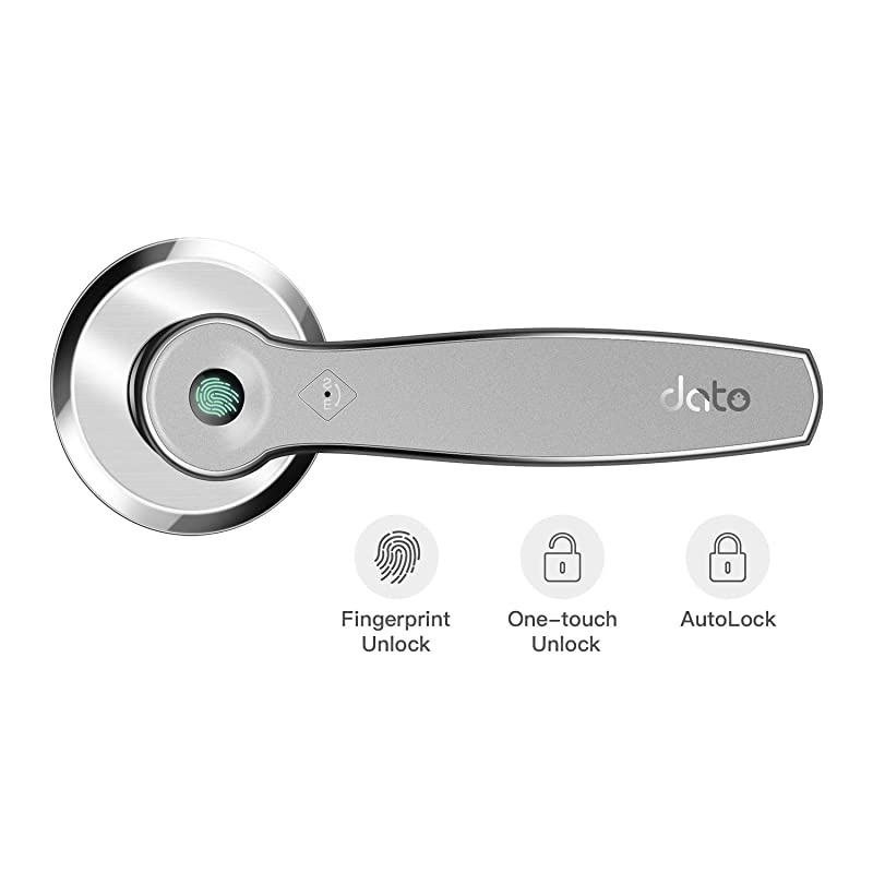 Fingerprint Door Deadlatch Lock Keyless Entry Front Door Smart Biometric Lock for HomesAirBnBApartmentsHotels Silver PlatinumLB200P