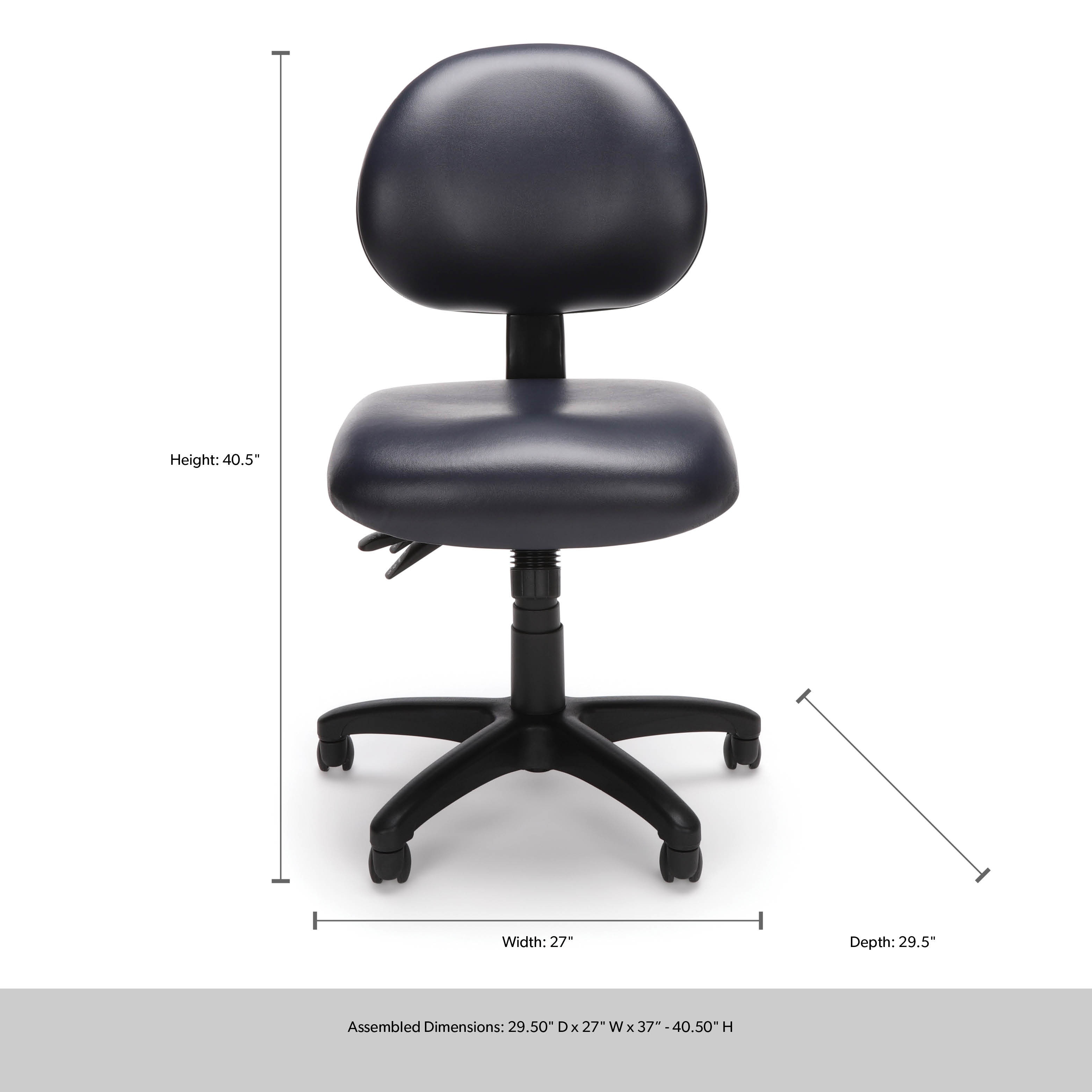 Vinyl Twenty-Four Hour Adjustable Computer Task Chair (Navy)