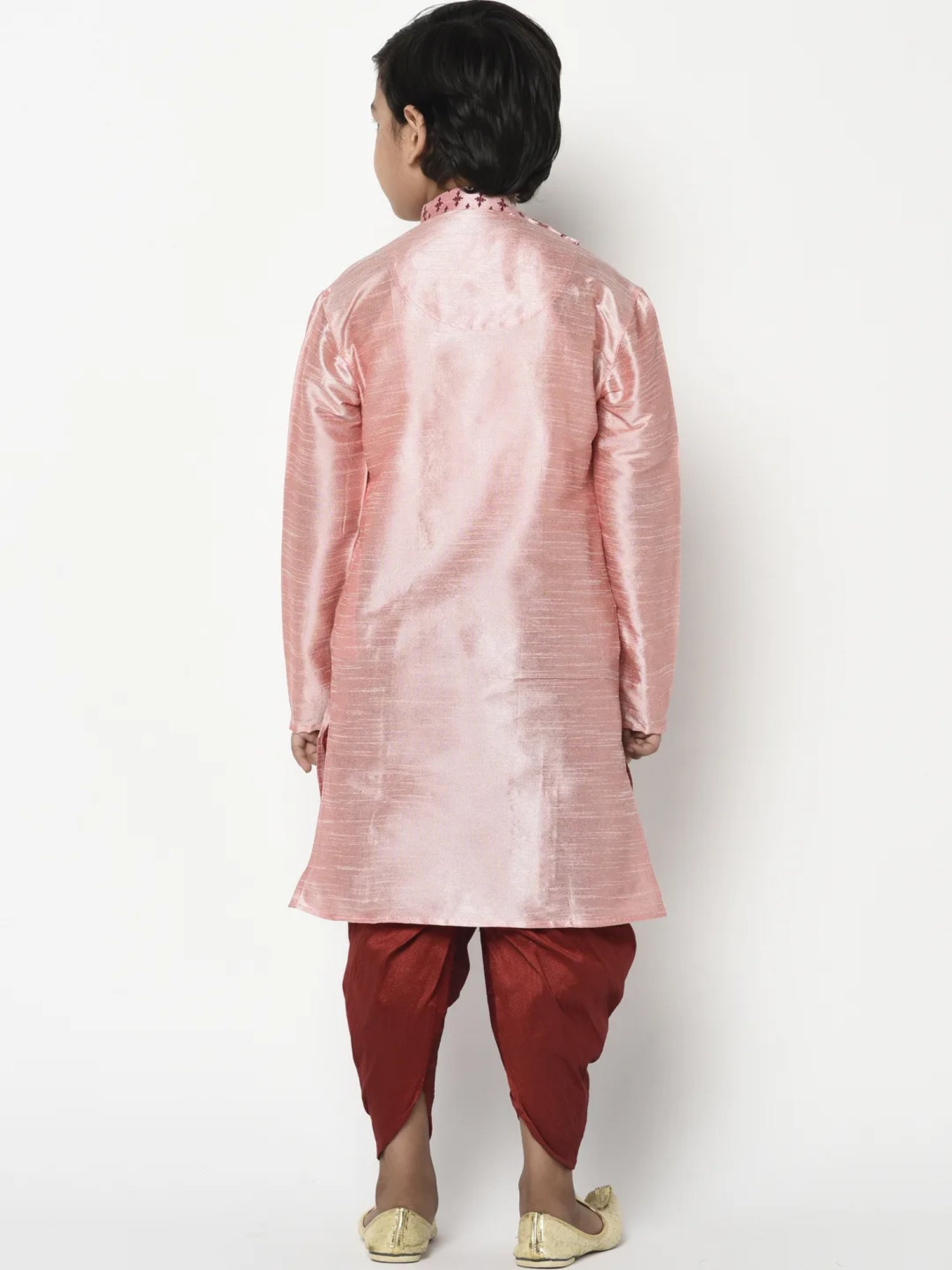 Deyann Kids Pink & Maroon Printed Full Sleeves Kurta with Patiala