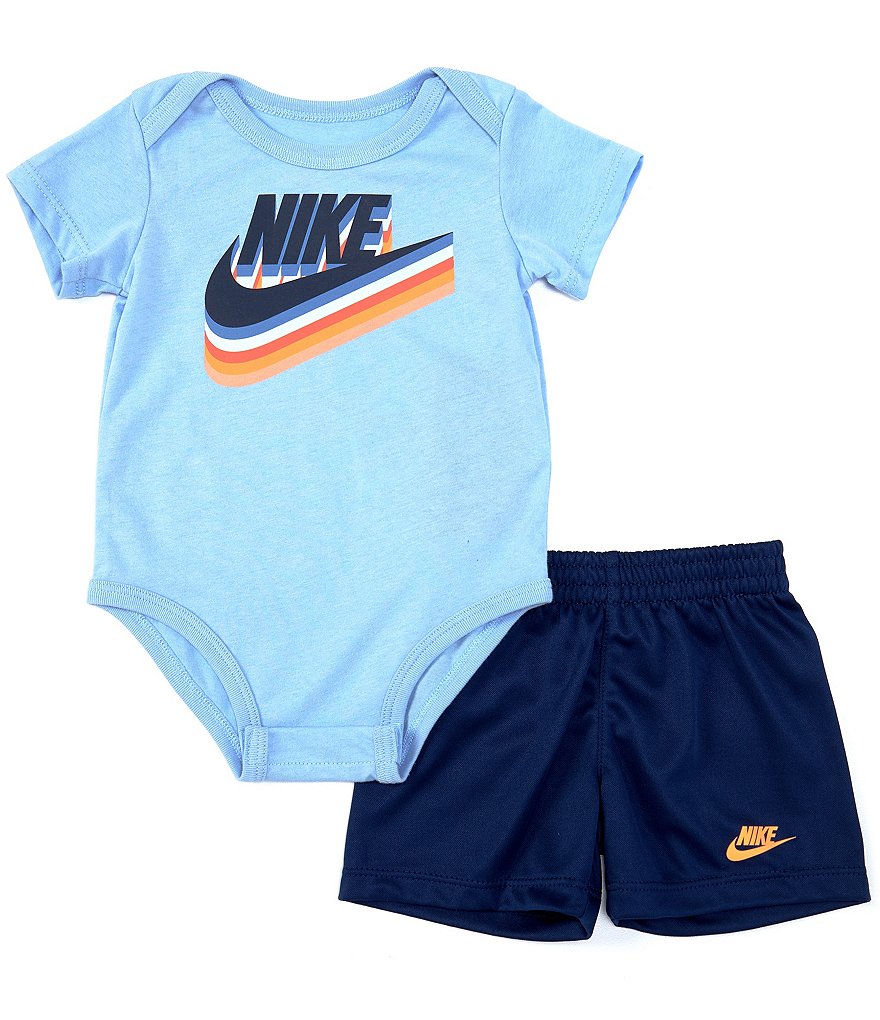 Nike Baby Boys Newborn-24 Months Futura Stack Short Sleeve Bodysuit & Solid Shorts Set