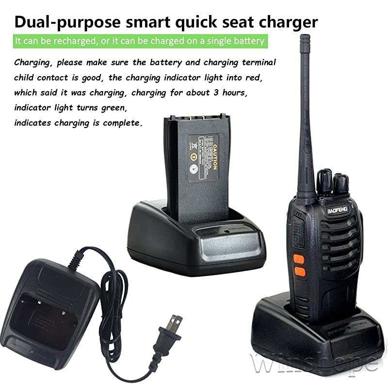 Long Range Two Way Radios 6 Pack FRSGMRS Walkie Talkies with Earpiece UHF Handheld Reachargeble BF888s Walkie Talkie for Adults or Kids Liion Battery and Charger Included