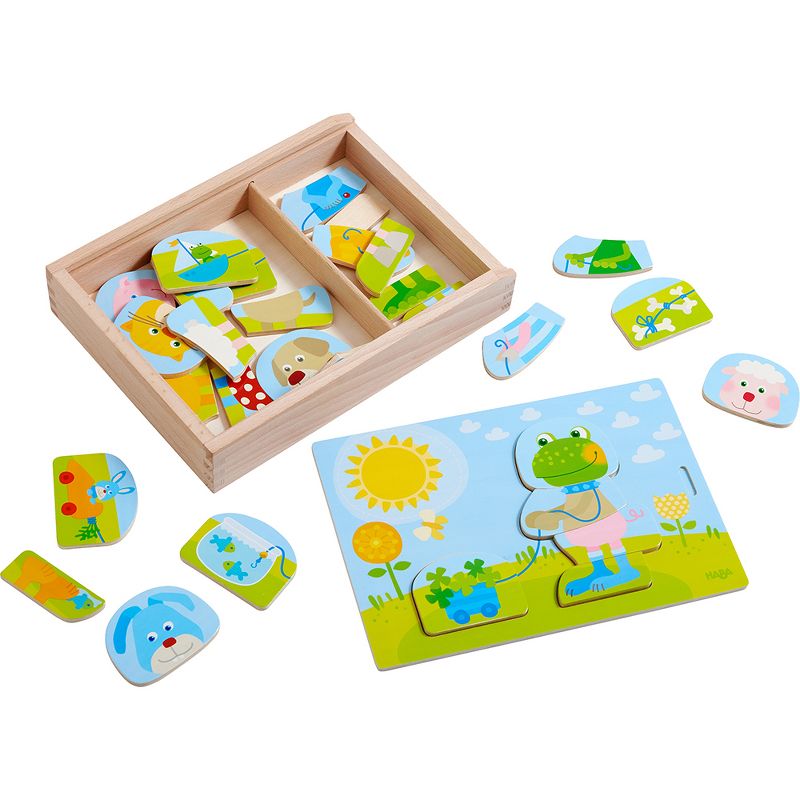 HABA Merry Animal Mix & Match 30 Piece Puzzle Set