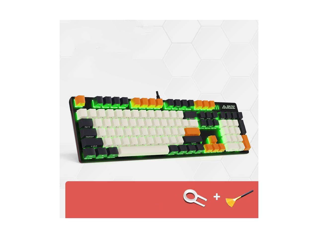 A-jazz Robo Cop Pro Version N-key Rollover Ergonomic Design,Cool Exterior USB Wired  Mechanical Gaming Keyboard , PBT Keycaps-Pencil Blue