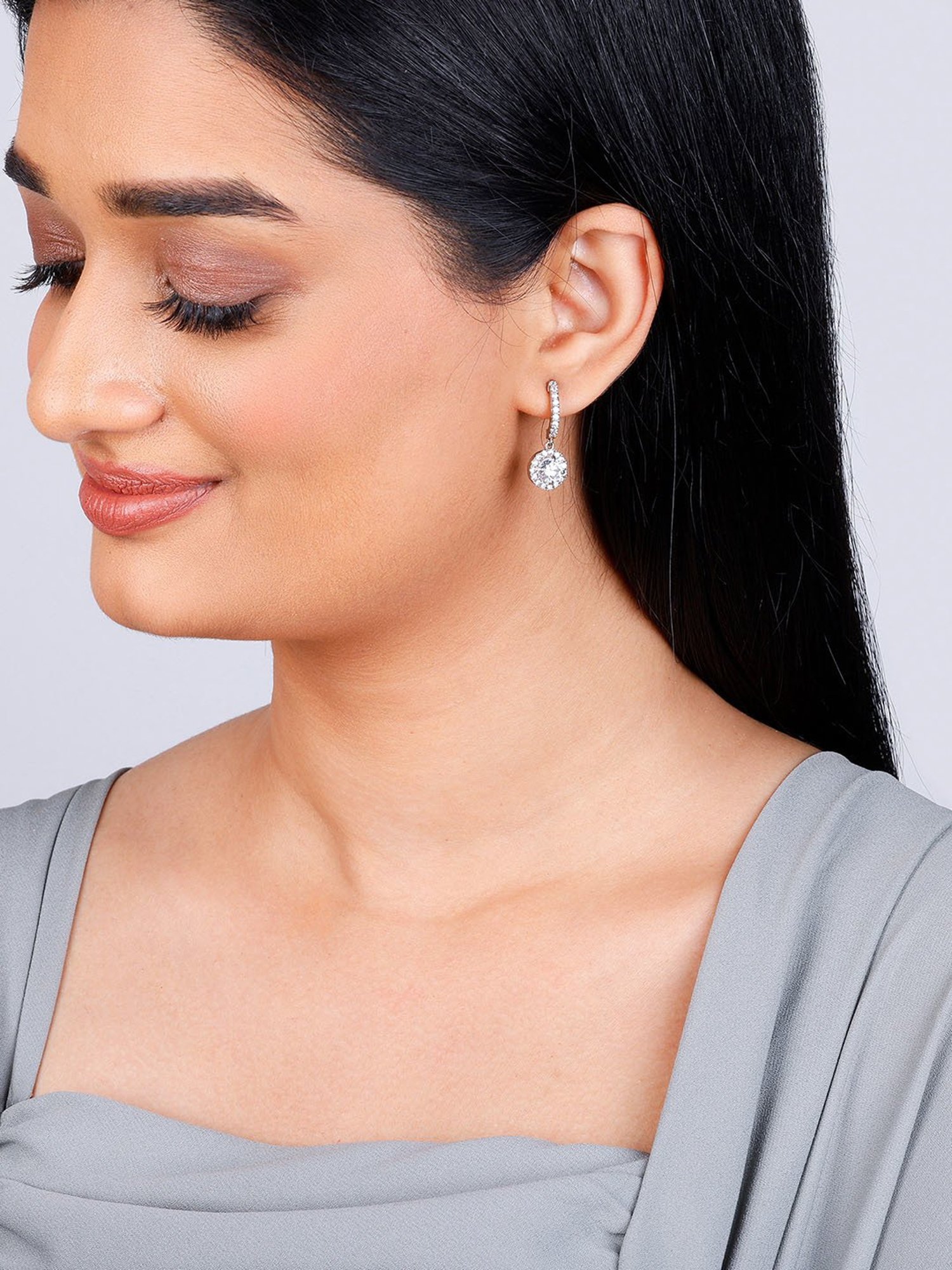 Clara 92.5 Sterling Silver Lily Earrings for Women