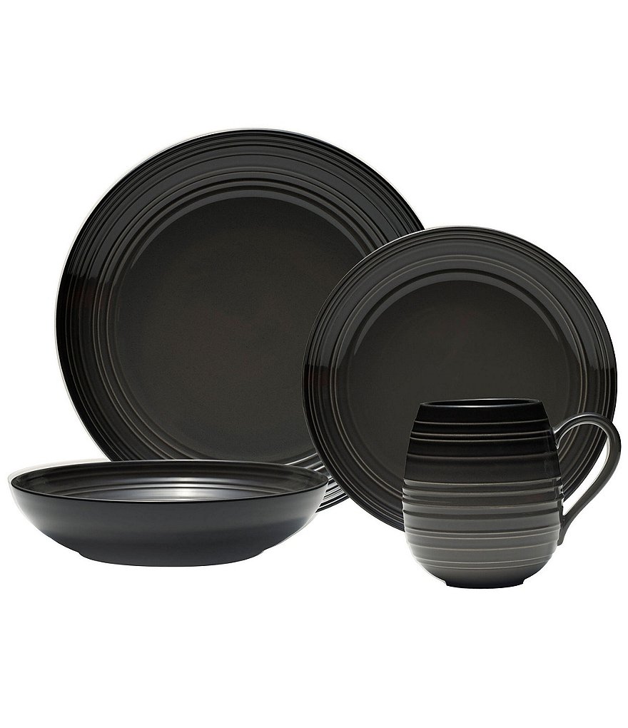 Mikasa Swirl Graphite Coupe 4-Piece Place Setting