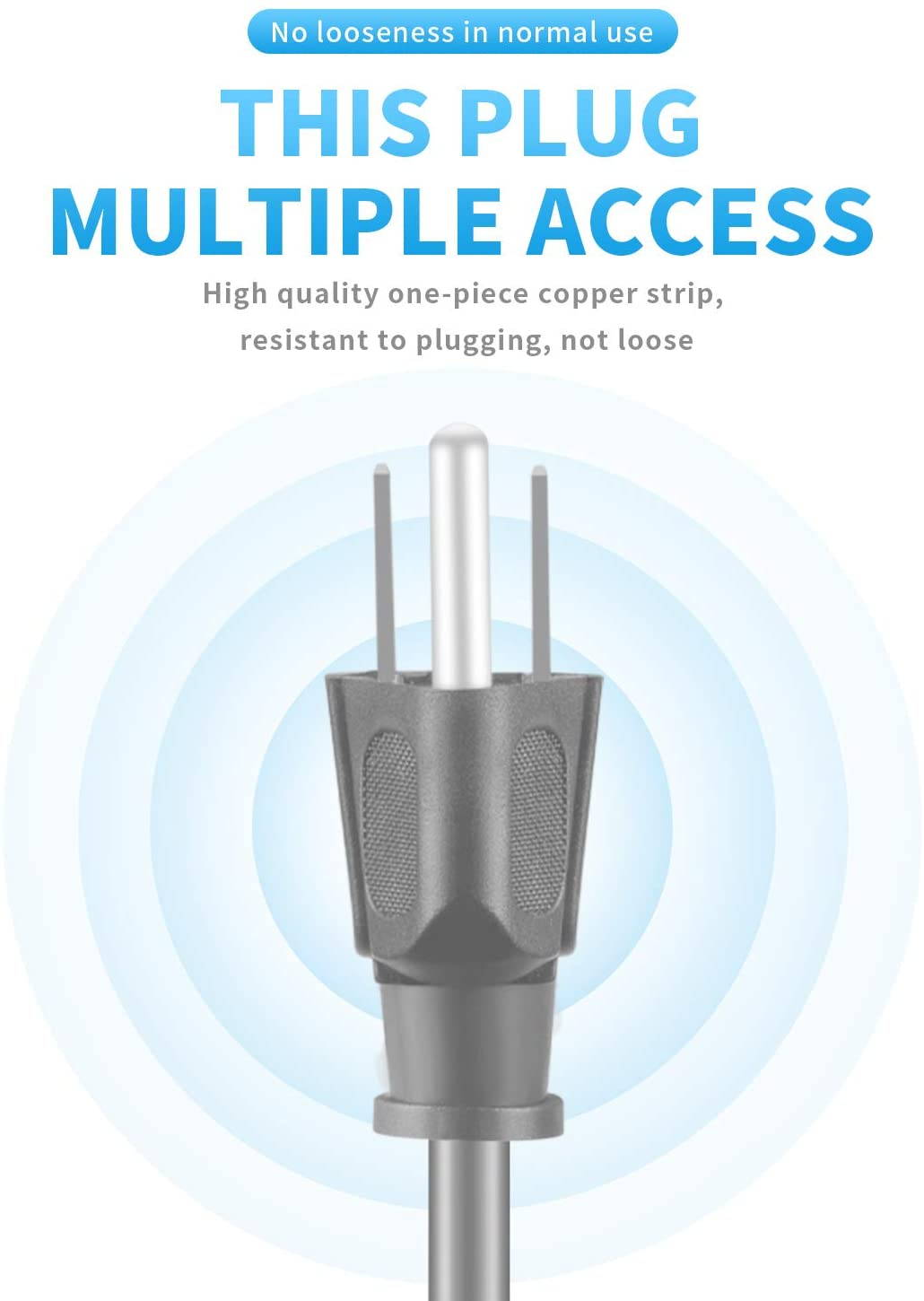 KMC 6-Outlet Surge Protector Power Strip with 6 Feet Cord, 1200 Joule 2- Pack, Overload Protection, White