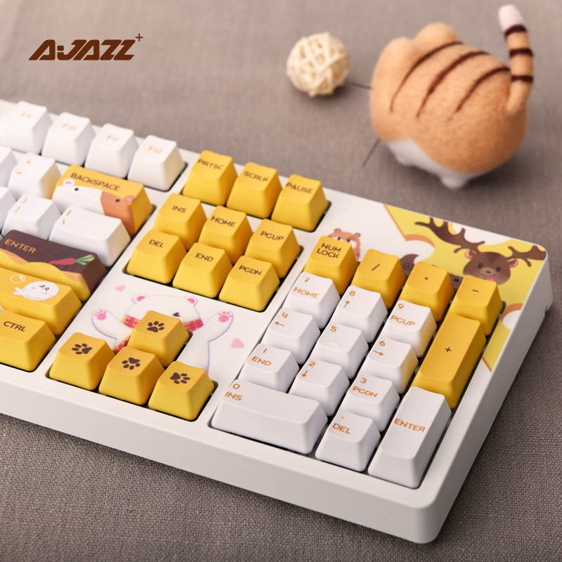 A-jazz Hairy Series Cherry MX Switch USB Wired Mechanical Gaming Keyboard, PBT Keycaps