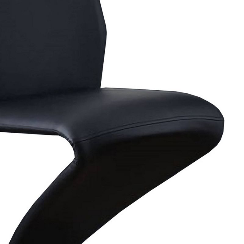 Set of 2 Z Style Side Chairs with Leatherette Seating Black - Benzara