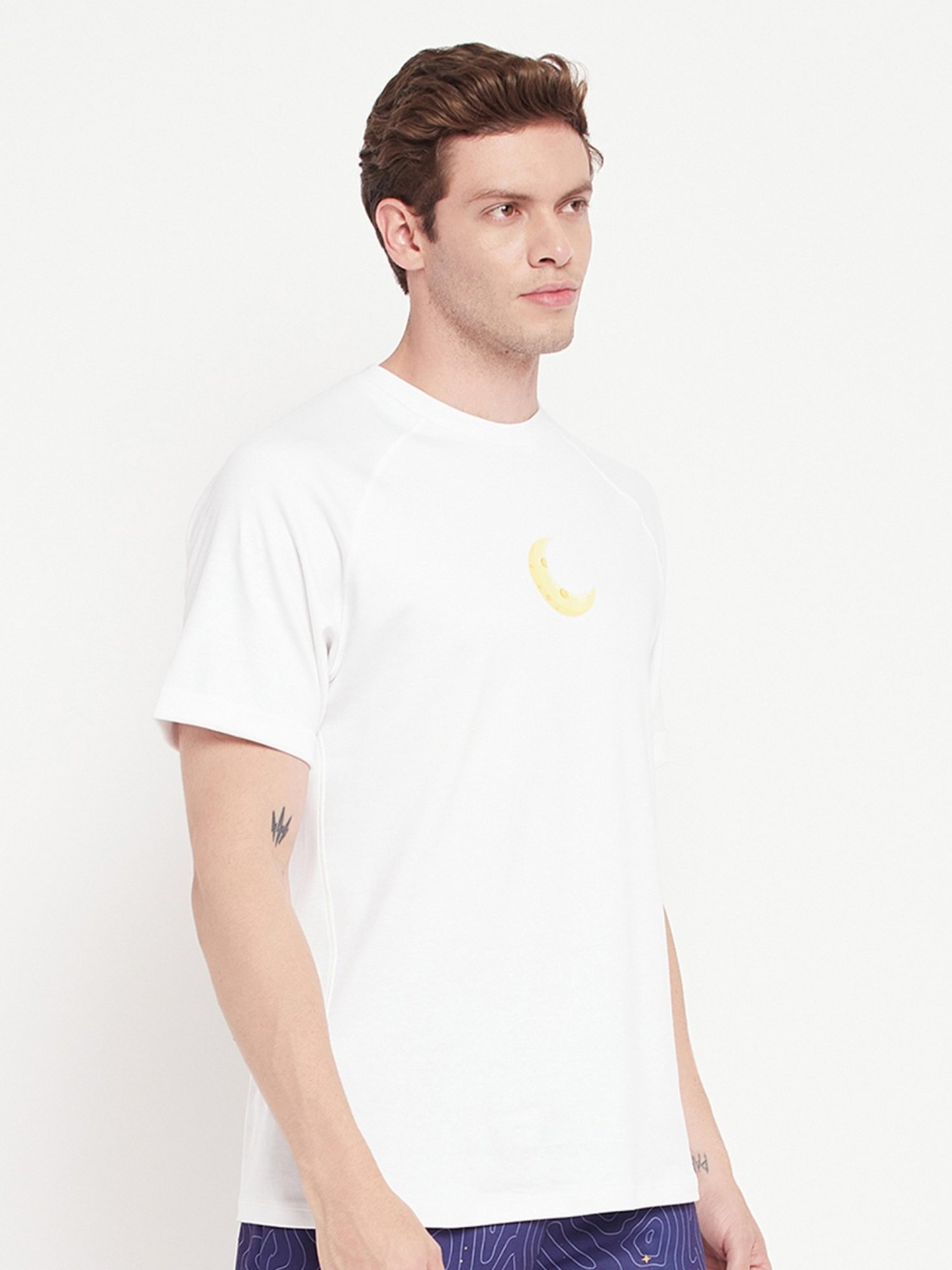Edrio White Cotton Relaxed Fit T-Shirt