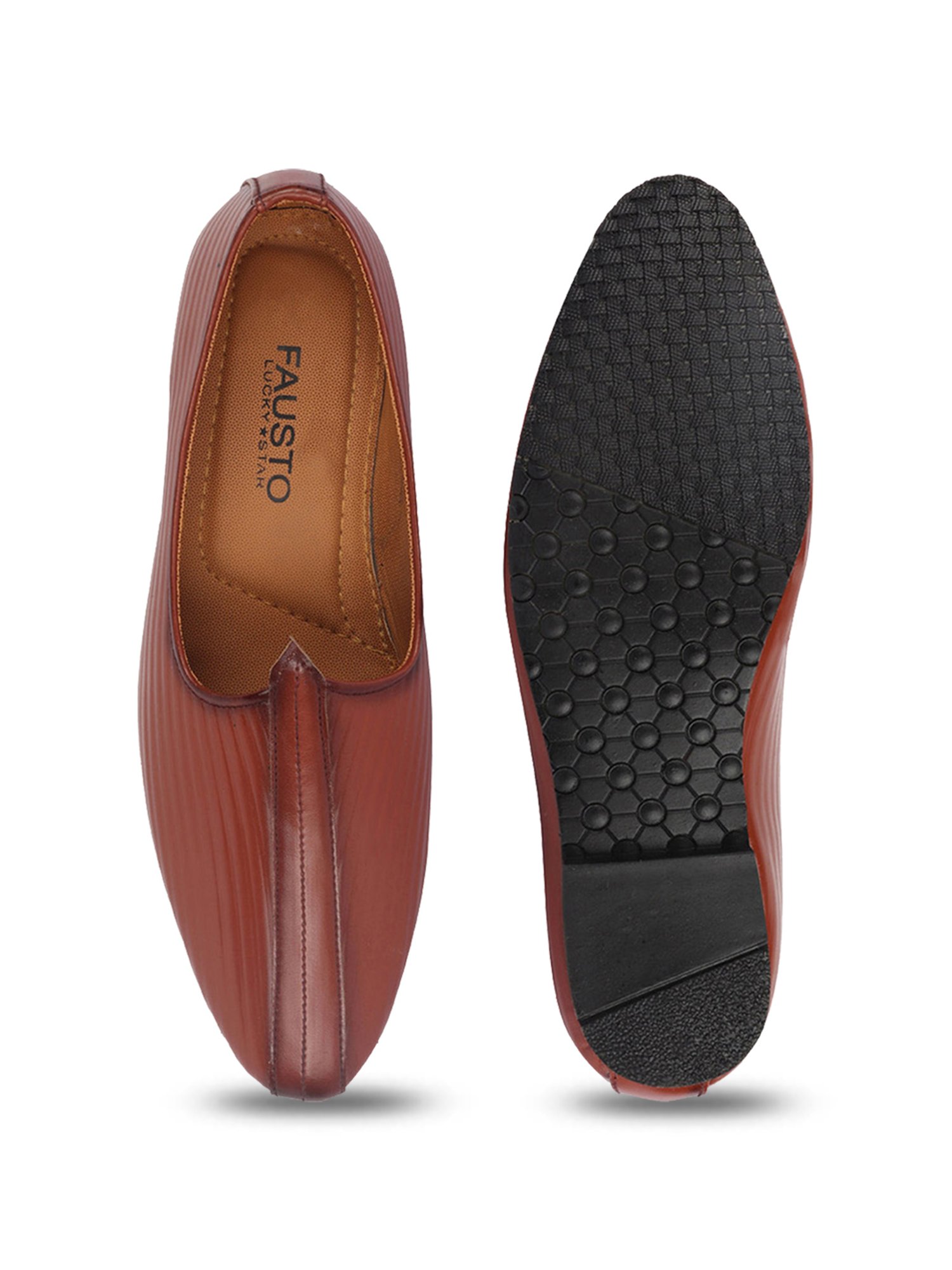 Fausto Men's Tan Ethnic Juttis