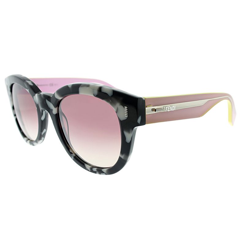 Fendi  UDL Womens Round Sunglasses Marbeled Pink 50mm