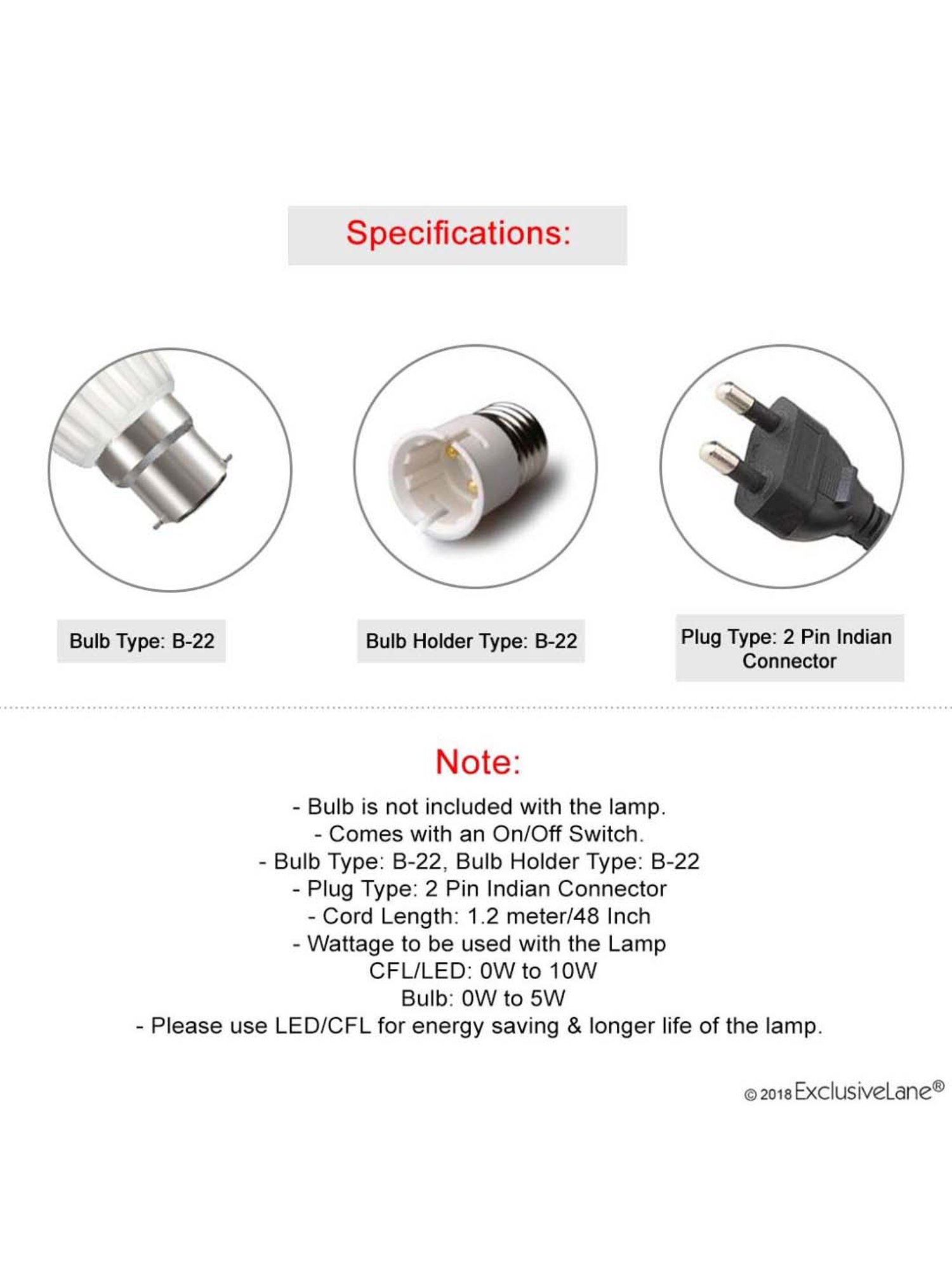 ExclusiveLane 'The Blueberry Elephant' Madhubani Hand-Painted Square Table Lamp In Wood