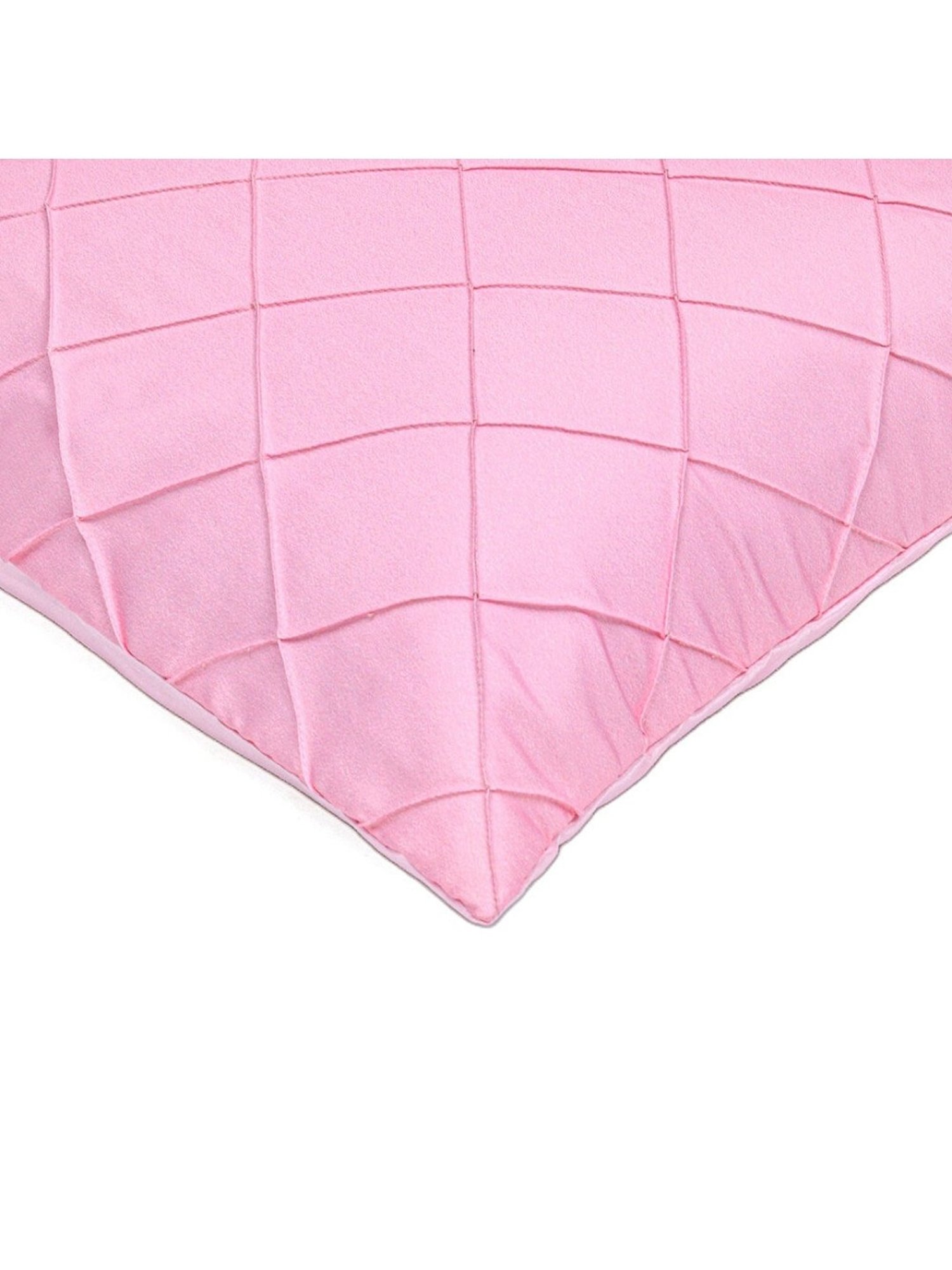 @home by Nilkamal Pintuck Textured Tafetta Cushion Cover|Pack of 1|16 x 16 inches|Pink