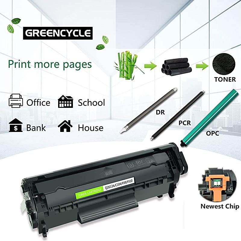2 PK Toner Cartridge Replacement Compatible for HP 12A Q2612A Black Laserjet 1010 1012 1018 1020 Printer