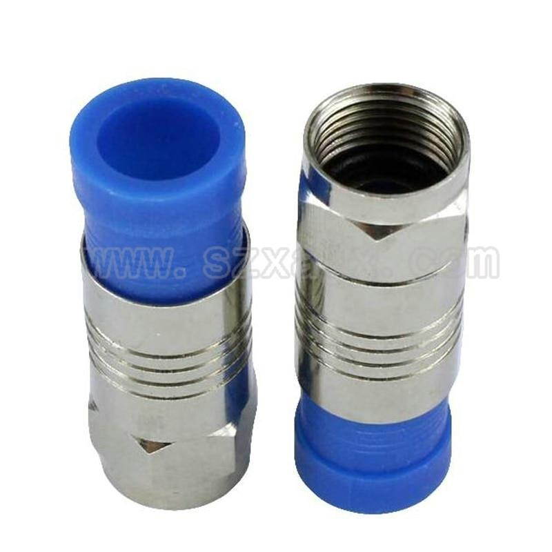 JX connector 10pcs F male connector for RG6 75-5 coaxial compression fitting Compression Coax O-Ring connector +2 tool