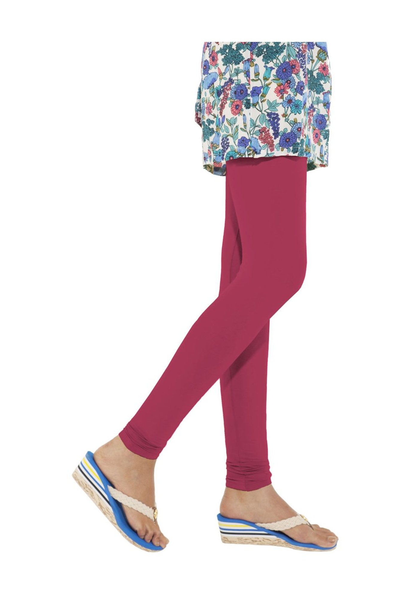 Go Colors Dark Pink Skinny Fit Churidar