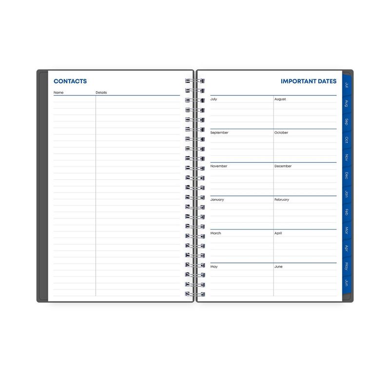 2021-22 Academic Planner 5" x 8" Frosted Wirebound Daily/Monthly Solid Gray - Blue Sky