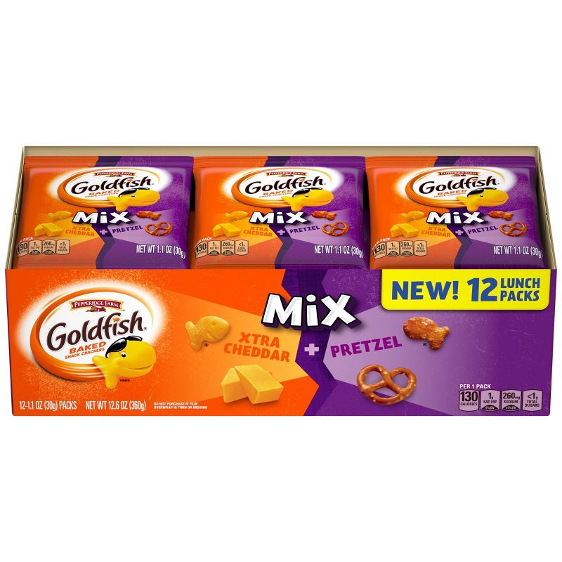 Pepperidge Farm Goldfish Flavor Blasted Extra Cheddar and Pretzel - 12ct