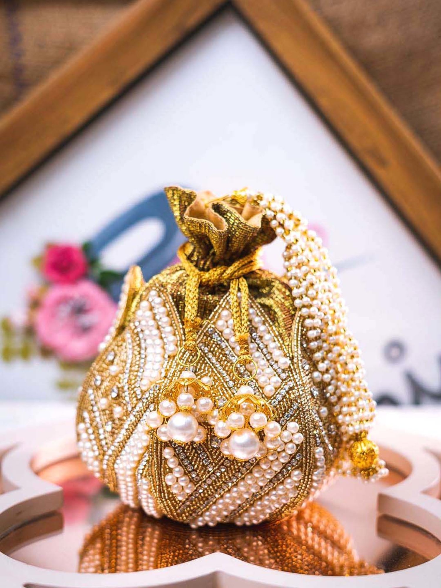 NR by Nidhi Rathi White Fabric Potli