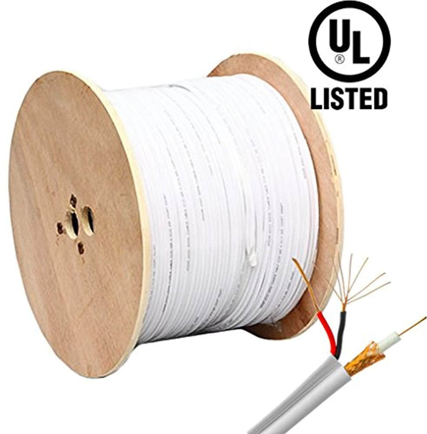 hdview video power cable, 1000ft samese coaxial rg59 cable wire for cctv security camera, extension wire cord for hd (tvi/ahd/c