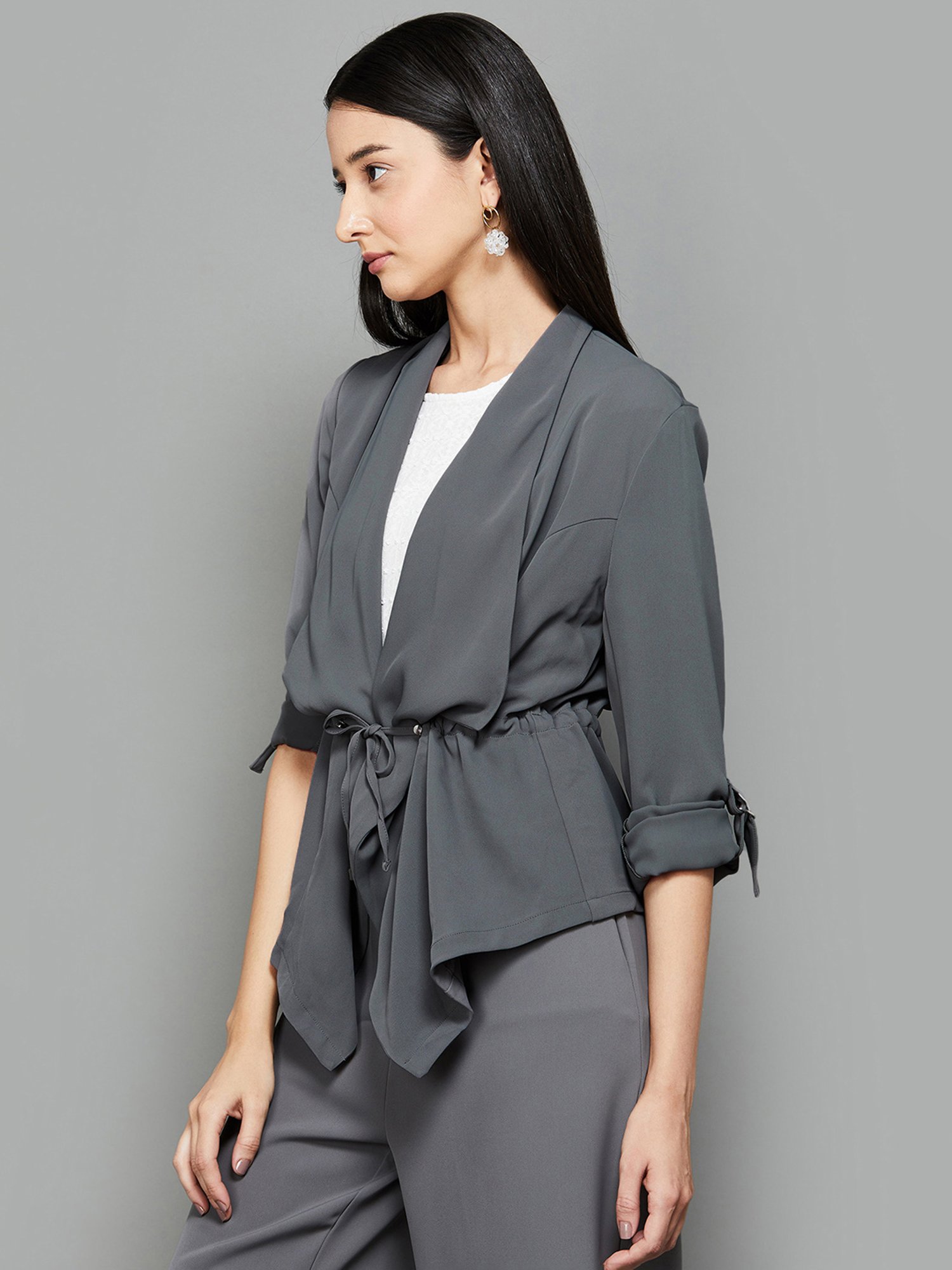 Code by Lifestyle Grey Regular Fit Shrug