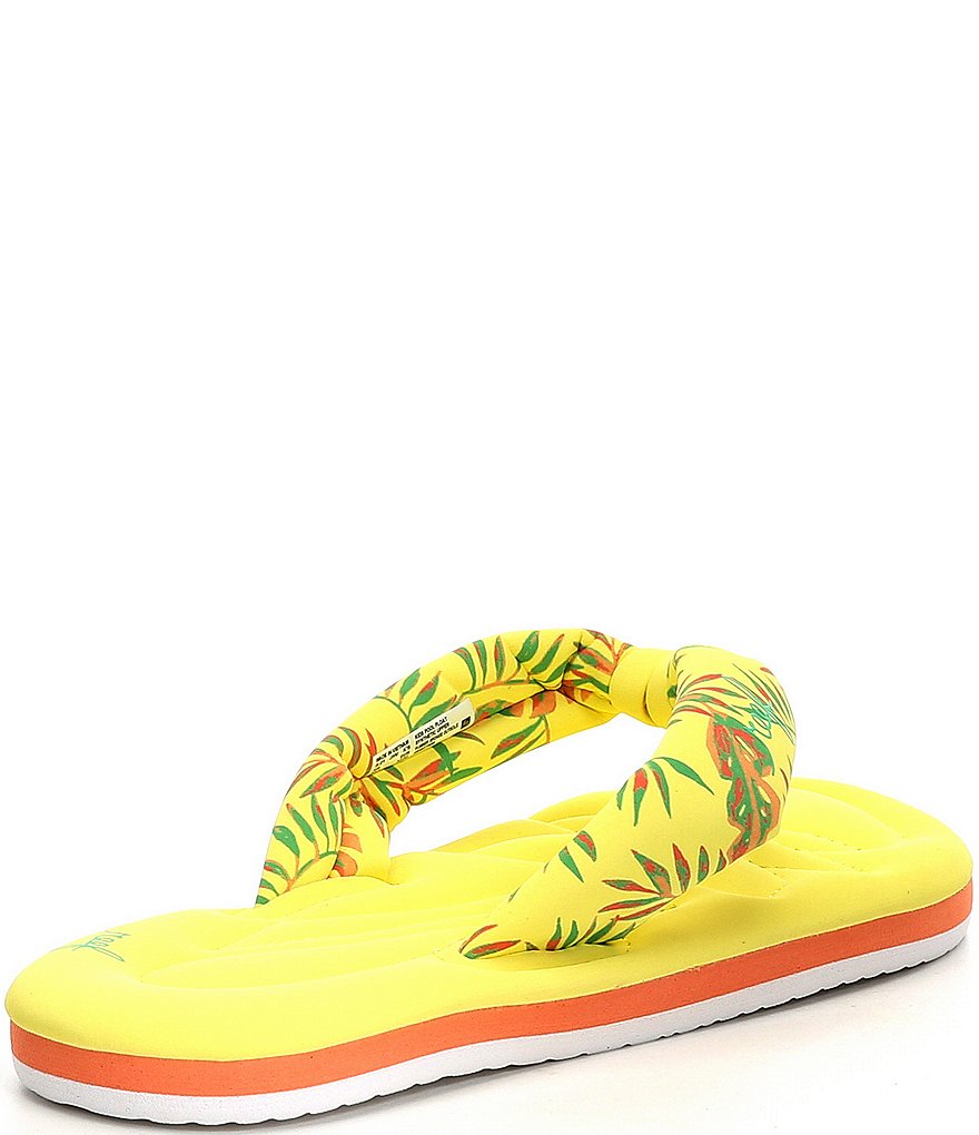 Reef Girls' Pool Float Palm Print Flip Flops (Youth)